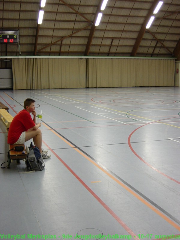 De enige foto van de mooie sporthal. We waren te ijverig bezig met de trainingen om foto's te nemen.