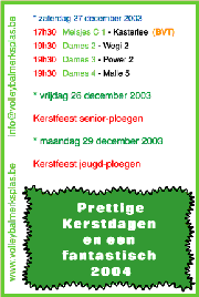 Overzicht wedstrijden volgend weekeind