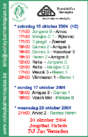 Overzicht wedstrijden volgend weekeind