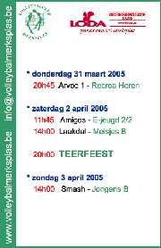 Overzicht wedstrijden volgend weekeind