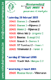 Overzicht wedstrijden volgend weekeind