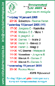 Overzicht wedstrijden volgend weekeind