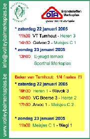 Overzicht wedstrijden volgend weekeind