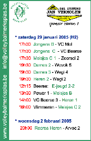 Overzicht wedstrijden volgend weekeind