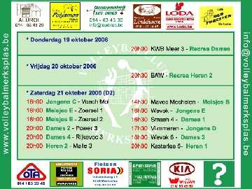 Overzicht wedstrijden volgend weekeind