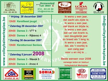 Overzicht wedstrijden volgend weekeind