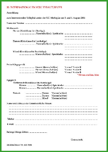 Anmeldung PDF