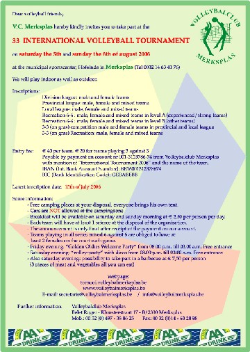 Information volleyball tournament 2006 - PDF