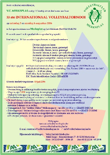 Informatie volleybaltornooi 2006 - PDF