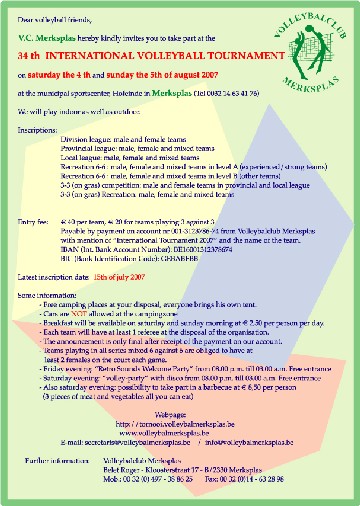 Information volleyball tournament 2007 - PDF