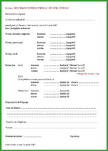 Bulletin d'inscription PDF