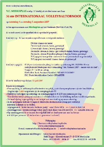 Informatie volleybaltornooi 2007 - PDF