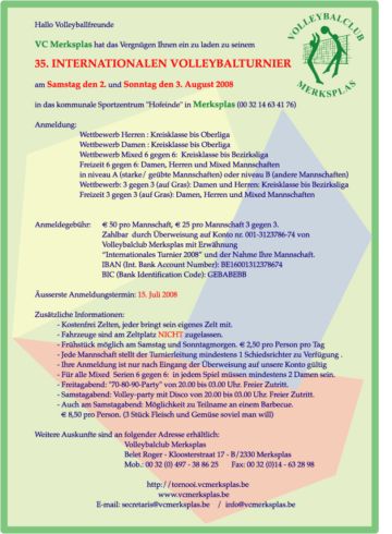 Information Volleybalturnier 2008 - PDF