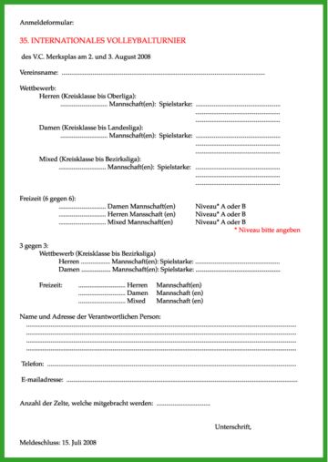 Anmeldung PDF