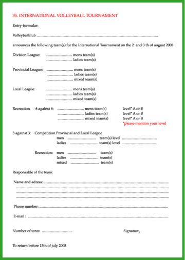 Entry formular PDF