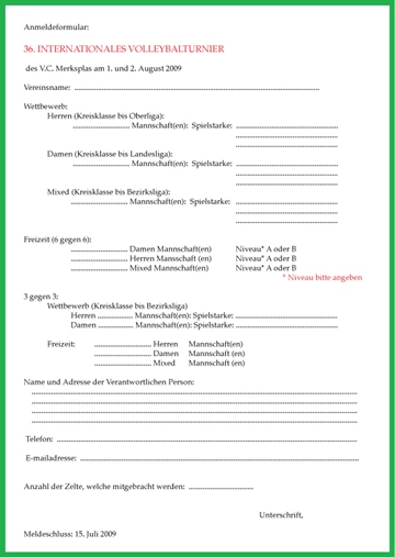 Anmeldung PDF