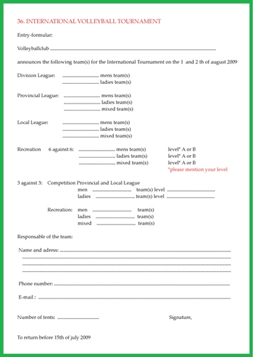 Entry formular PDF