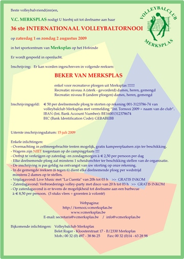 Informatie volleybaltornooi 2009 - PDF