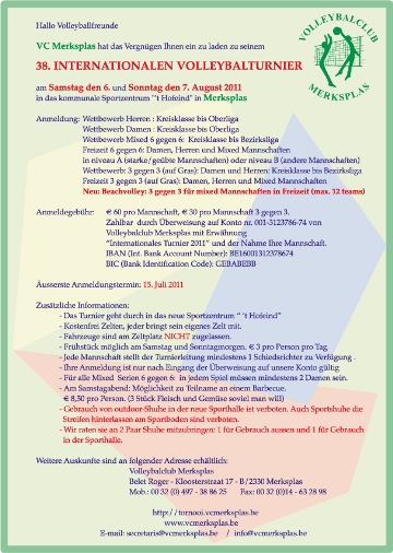Information Volleybalturnier 2011 - PDF