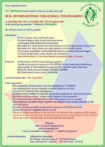 Information volleyball tournament 2011 - PDF