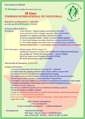 Information Tournoi de volleyball 2011 - PDF