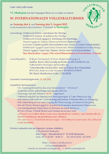 Information Volleybalturnier 2012 - PDF