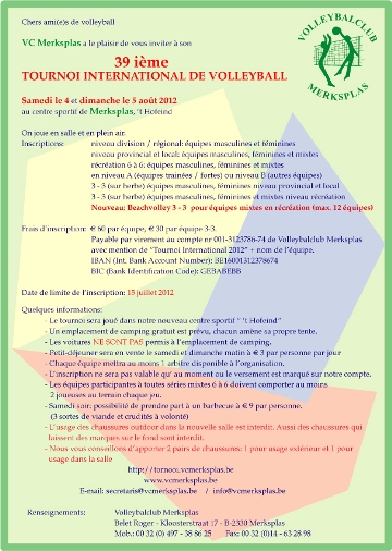 Information Tournoi de volleyball 2012 - PDF