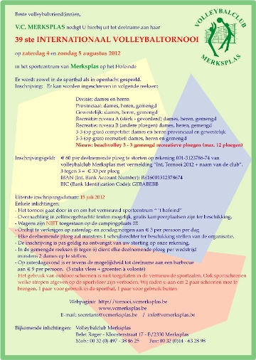 Informatie volleybaltornooi 2012 - PDF