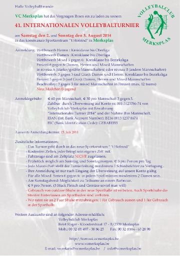 Information Volleybalturnier 2014 - PDF