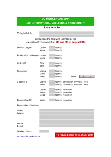 Entry formular xls